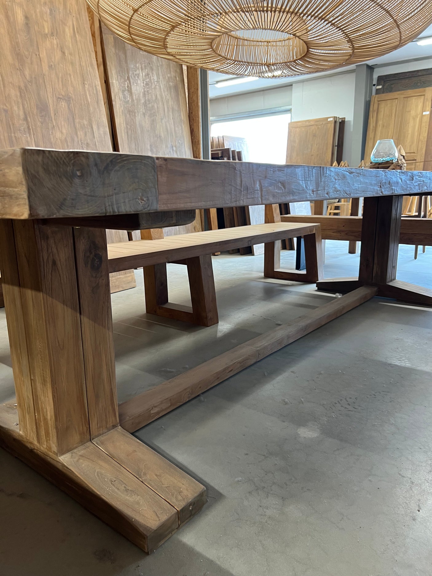 Teak monastery table - 300x100x79cm