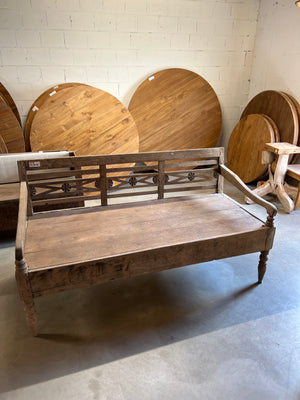 Teak lounge station bench antique - 177x81x96cm