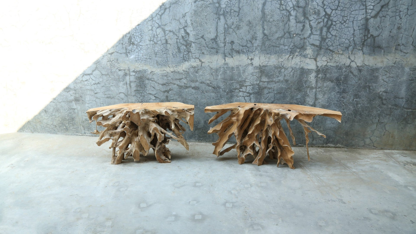 Teak Root Console Table – Sculptural Natural Wood Design