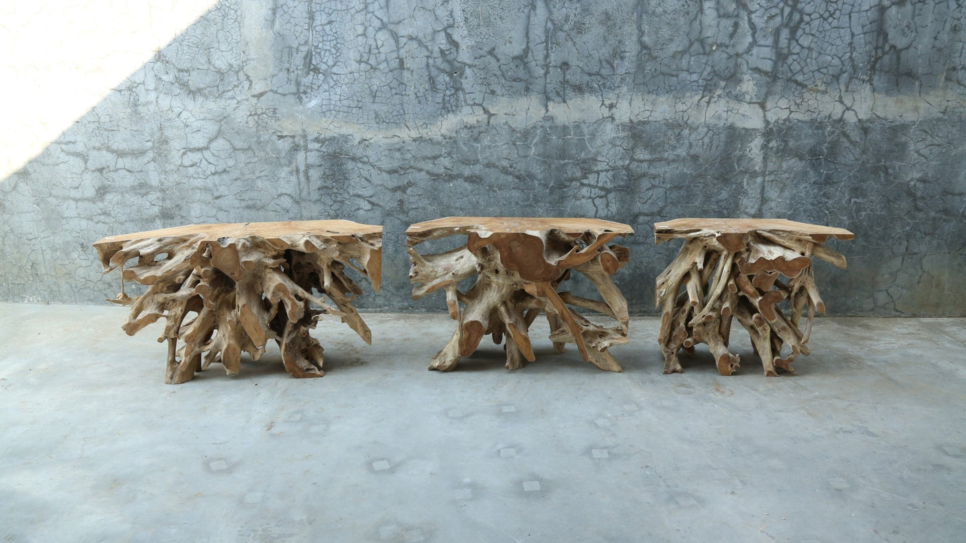 Teak Root Console Table – Sculptural Natural Wood Design