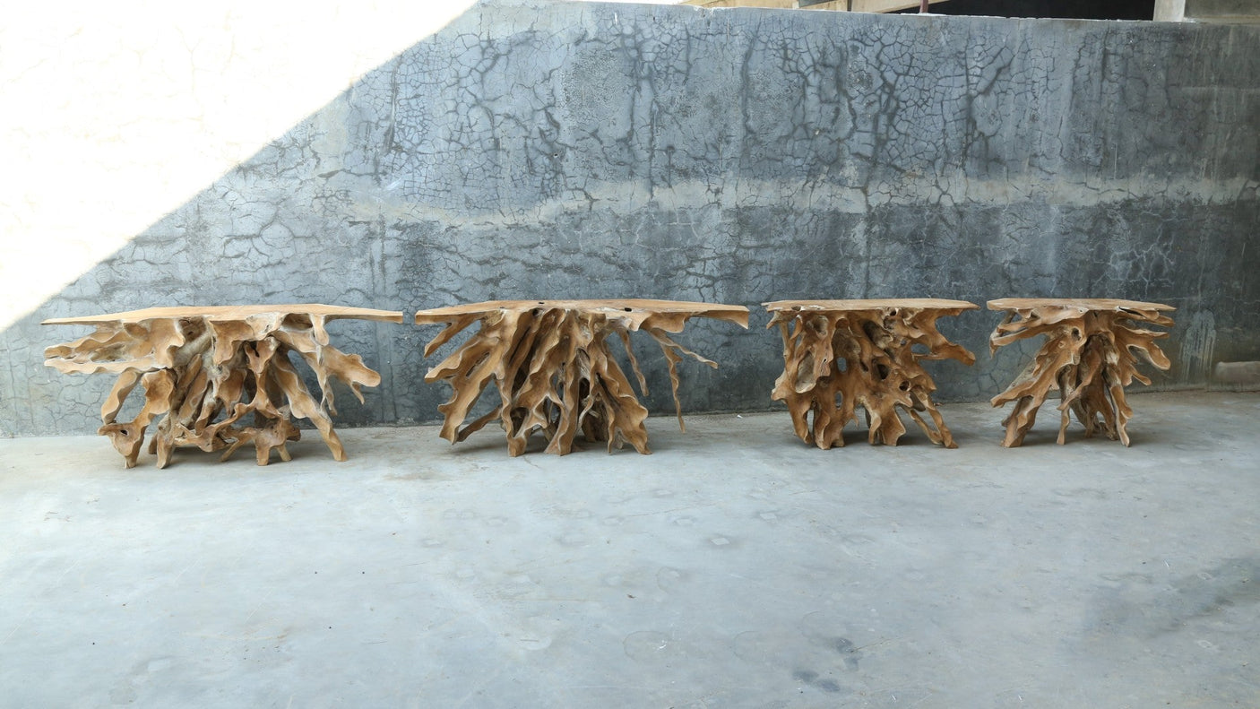 Teak Root Console Table – Sculptural Natural Wood Design