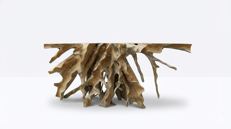 Teak Root Console Table – Sculptural Natural Wood Design