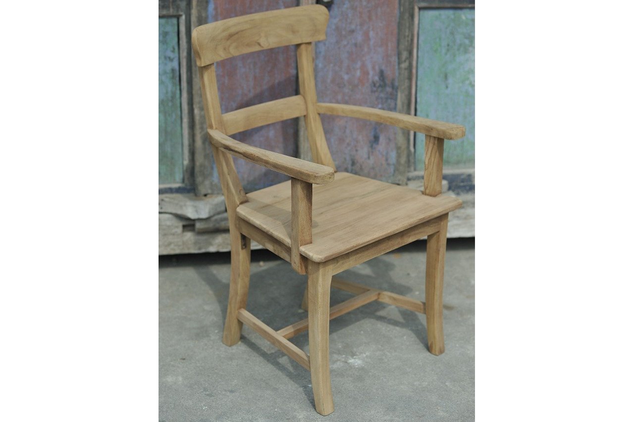Teak stoel Mariotto met armleuning - Souren Meubels