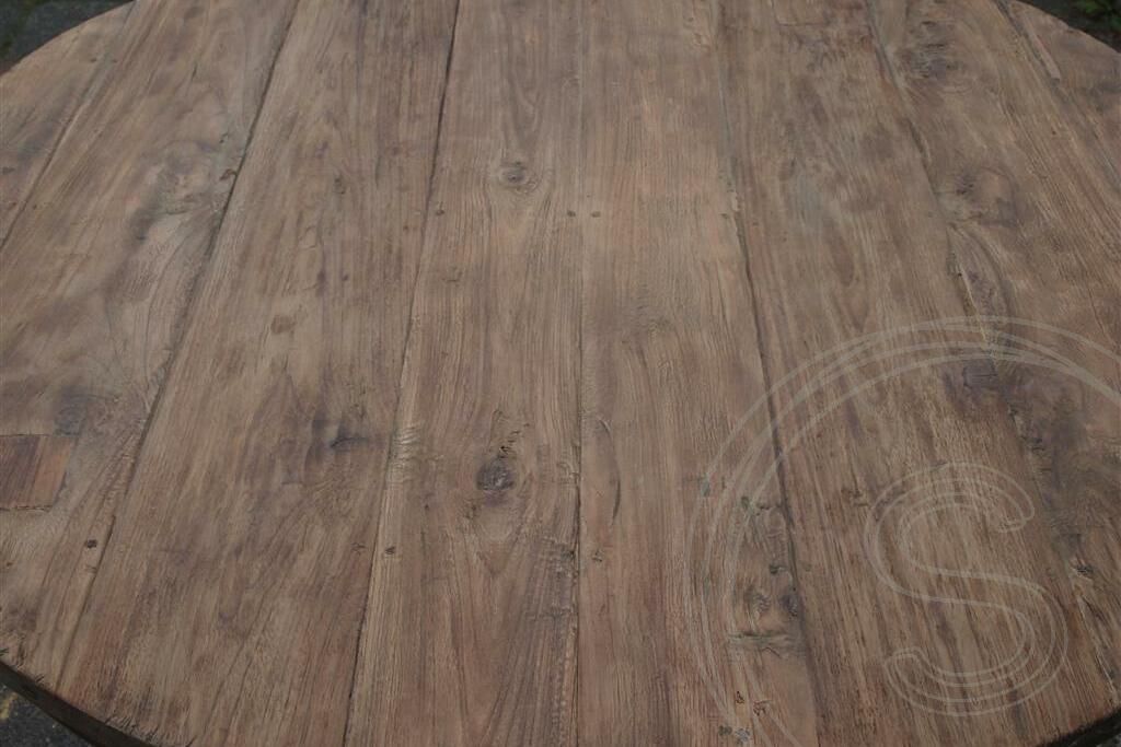 Teak table round 100cm rustic