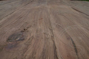 Teak table round 110cm rustic
