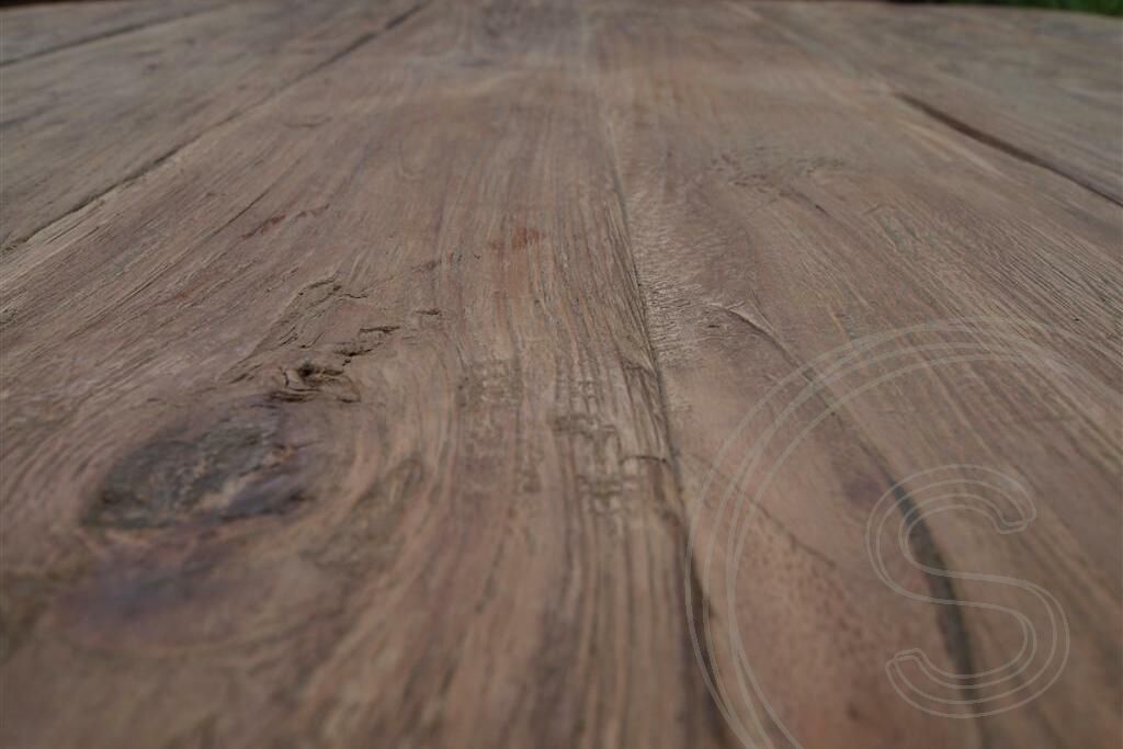 Teak table round 130cm rustic