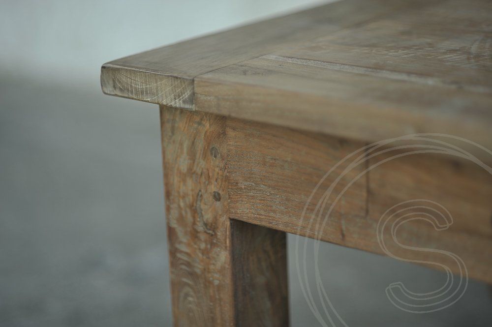 Teak coffee table 2 drawers 110 x 70 rustic