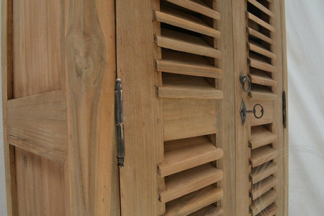 Teak louvre shoecabinet Java
