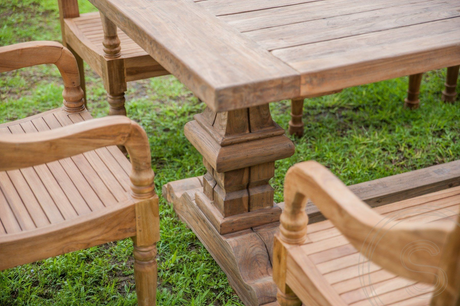 Outdoor refectory table 300x100 + 10 chairs Java