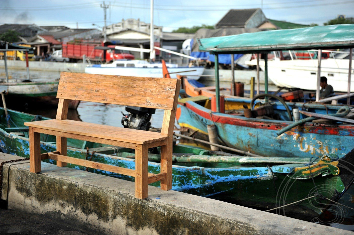 Teak bench 200cm Sandaran