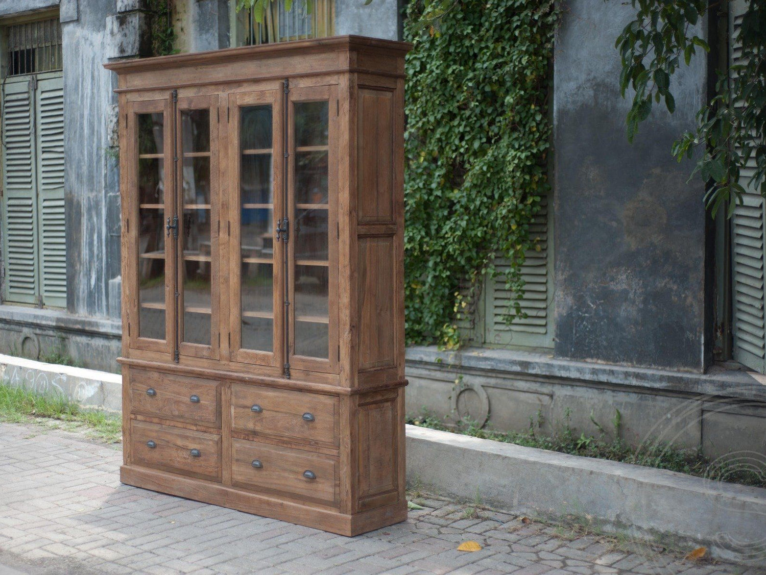 Teak kast 4 deurs oud hout Paris - Souren Meubels