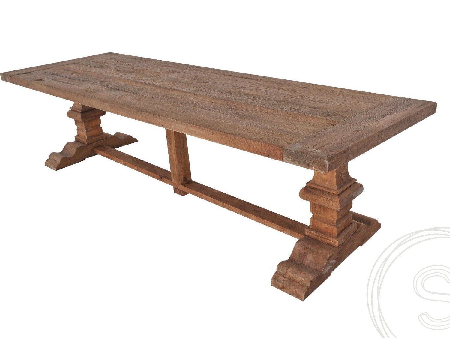 Teak kloostertafel 320x110 - Souren Meubels