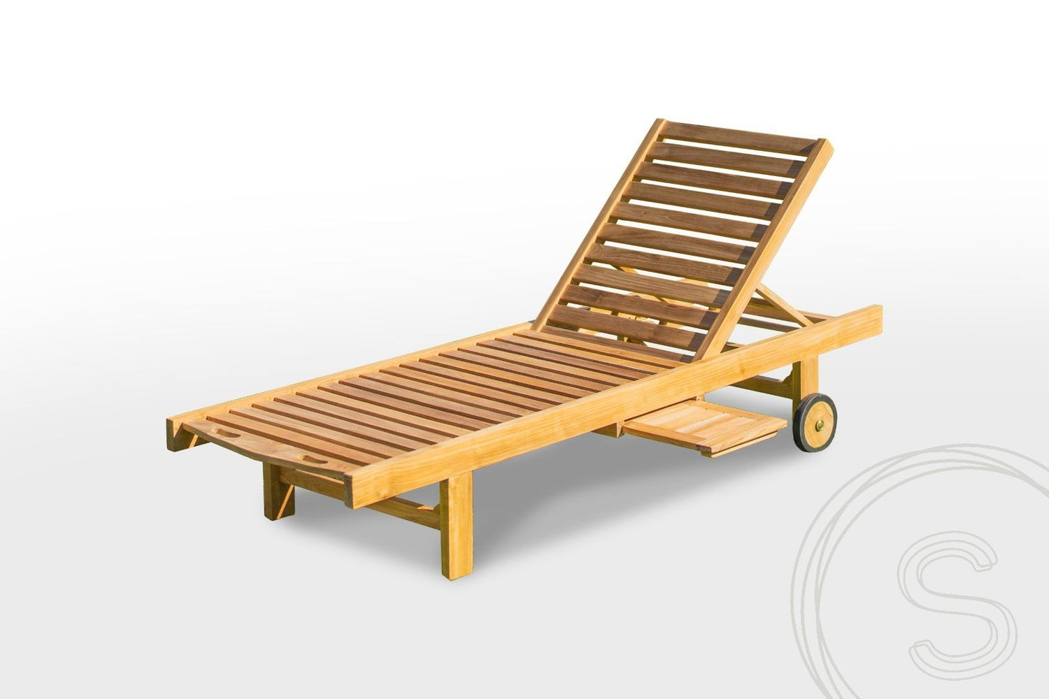 Teak lounger + wheels