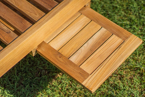 Teak lounger + wheels