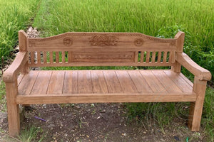 Teak lounge bench carving 200cm