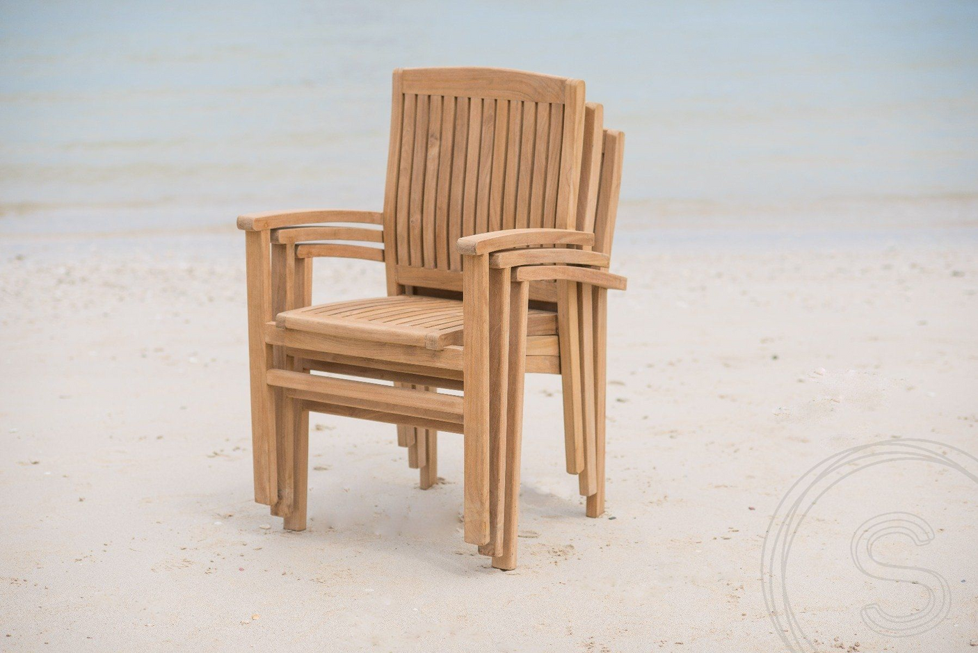 Teak garden table 240x100cm + 8 beaufort chairs