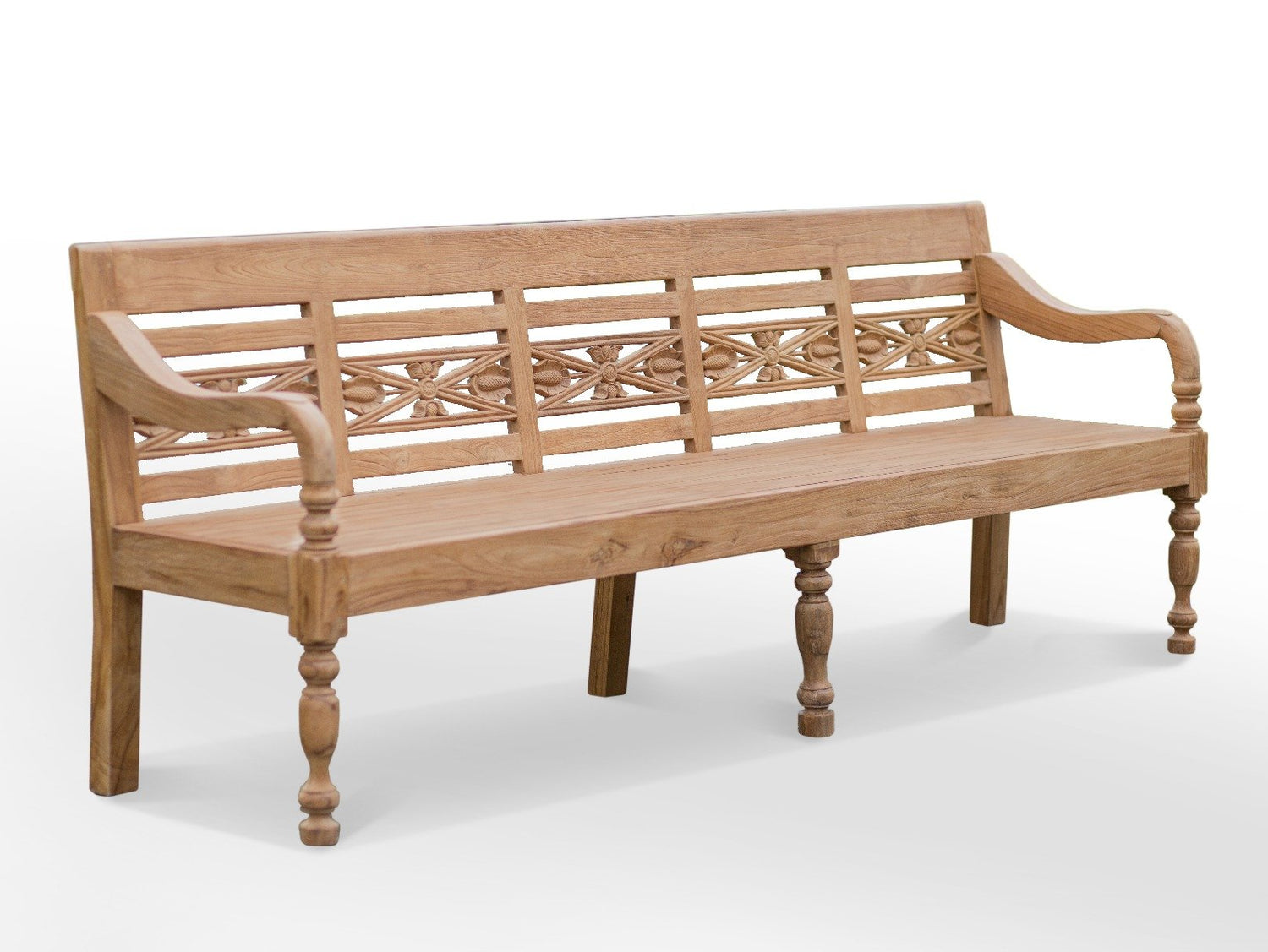 Teak stationsbank 240cm speciaal - Souren Meubels