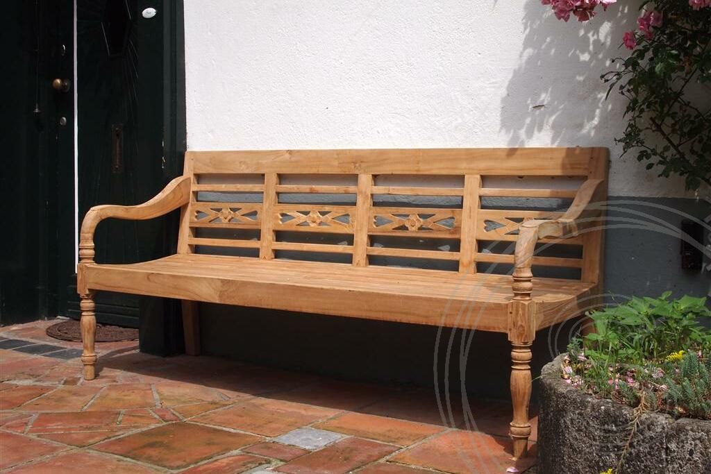 Teak garden bench Java 4-seater