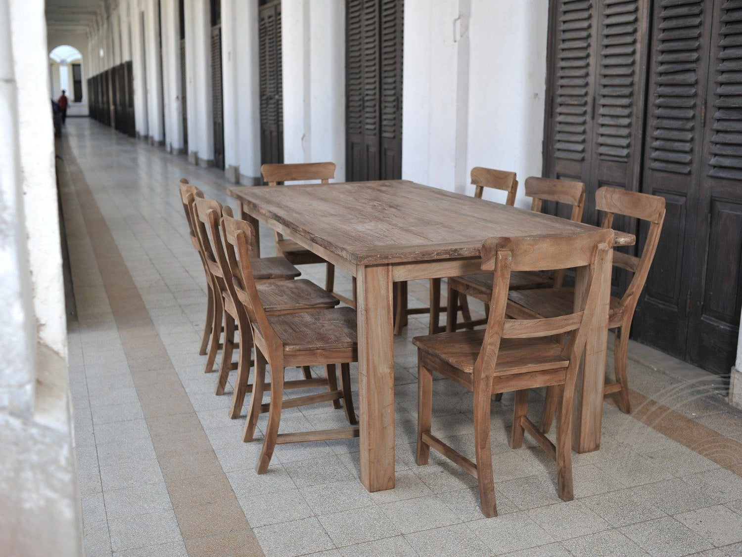 Teak tafel 200 x 100 oud hout - Souren Meubels