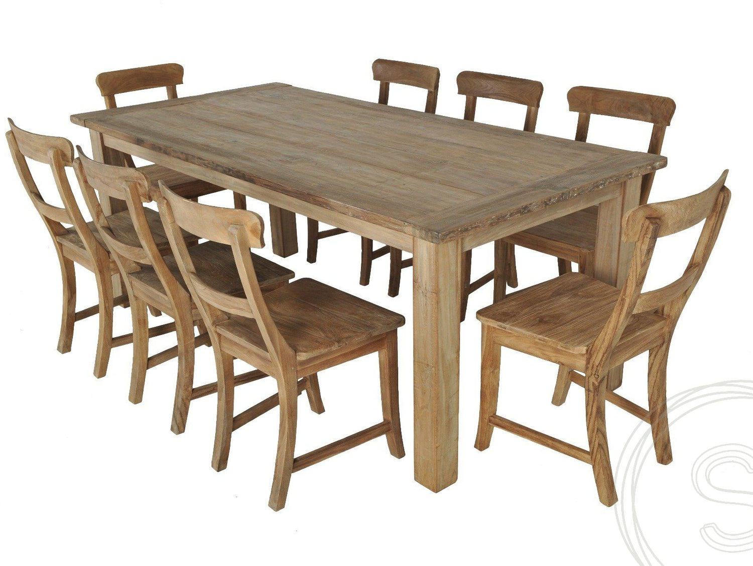 Teak tafel 200 x 100 oud hout - Souren Meubels