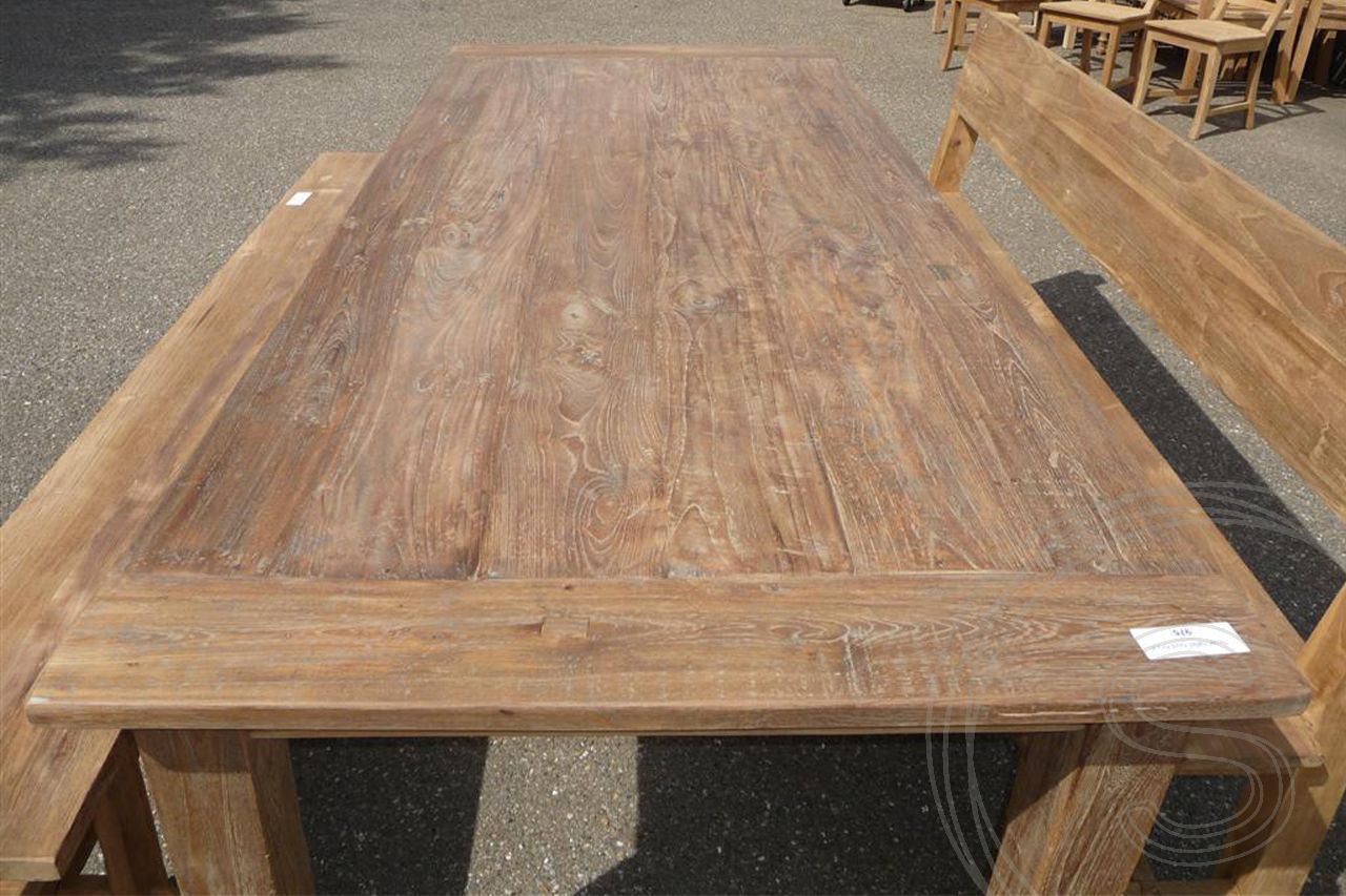 Teak tafel 240 x 100 cm oud hout - Souren Meubels