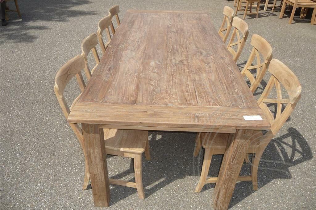 Teak tafel 240 x 100 cm oud hout - Souren Meubels