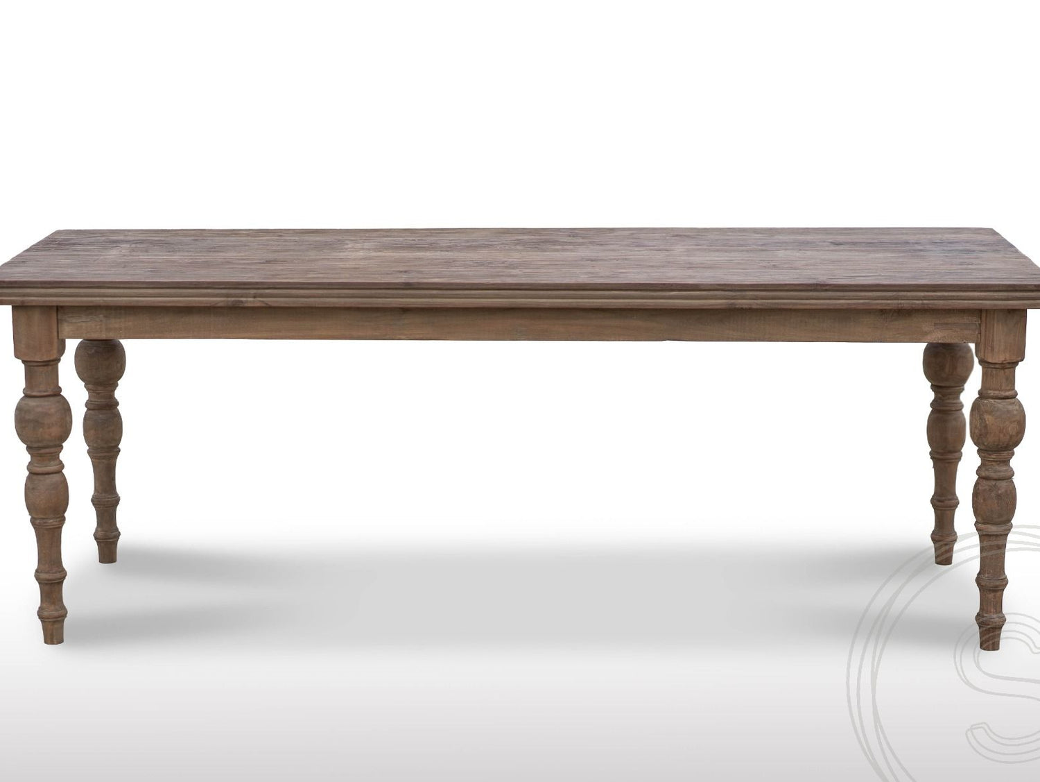 Round leg dining table teak 220x90cm