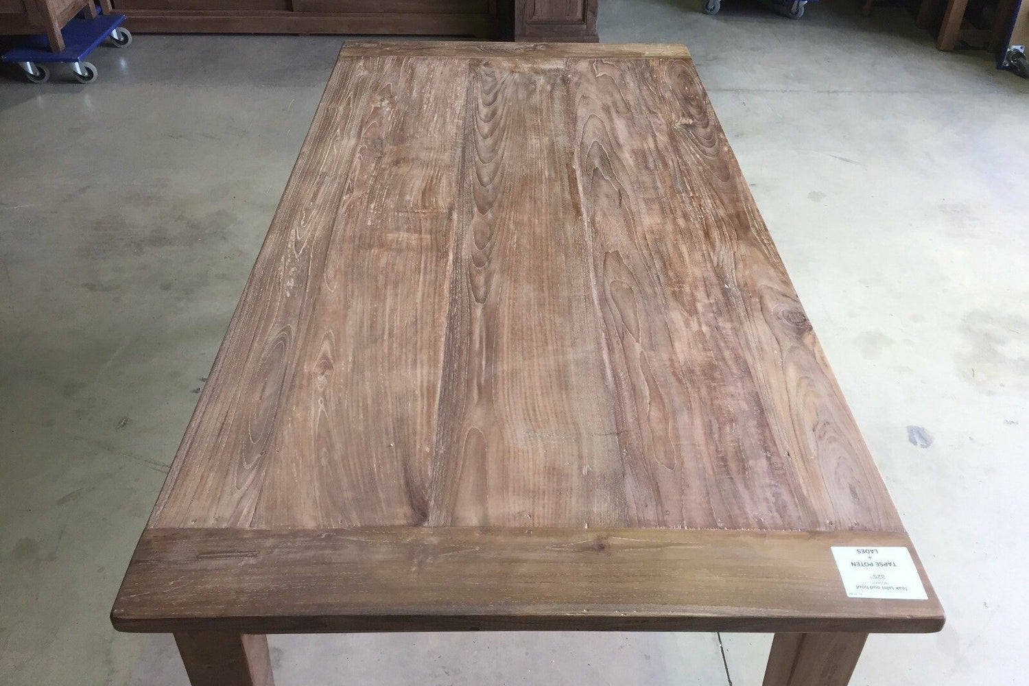 Teak tafel met lades 180x90cm oud hout - Souren Meubels