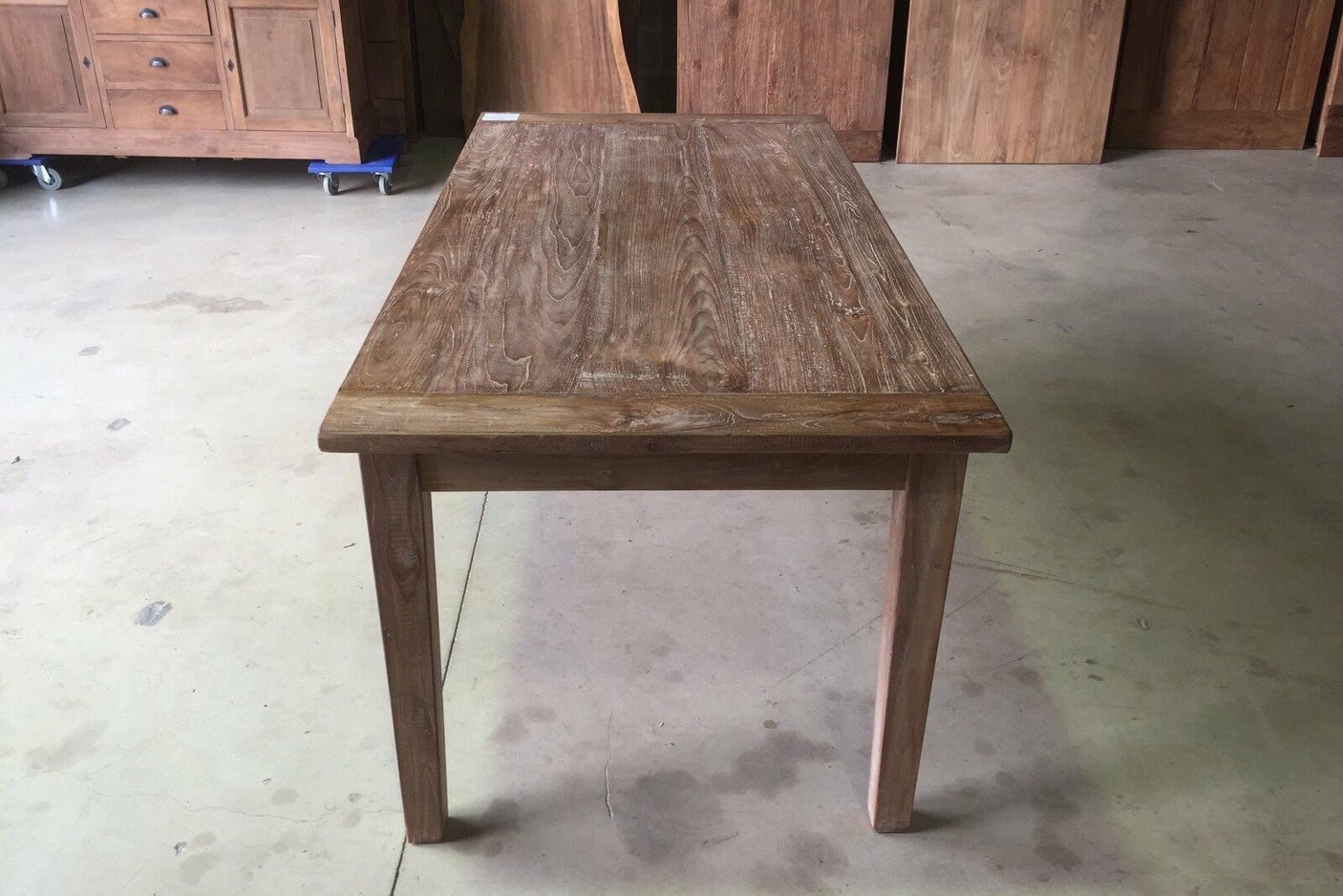 teak tafel met lades 180x90cm oud hout