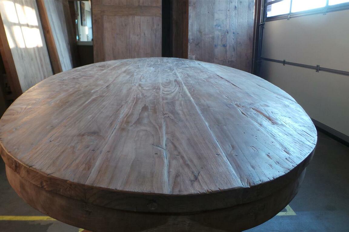 Ovale teak tafel 300x120cm oud hout - Souren Meubels