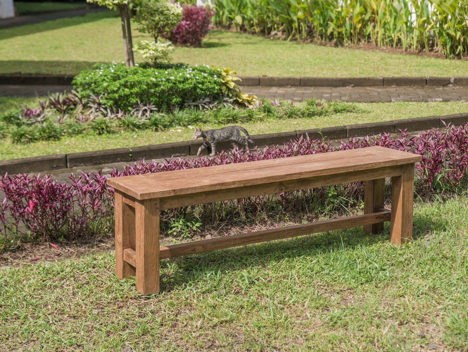 Teak garden bench 180cm