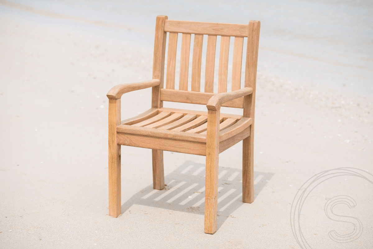 Teak garden table 160x90cm + 4 beaufort chairs