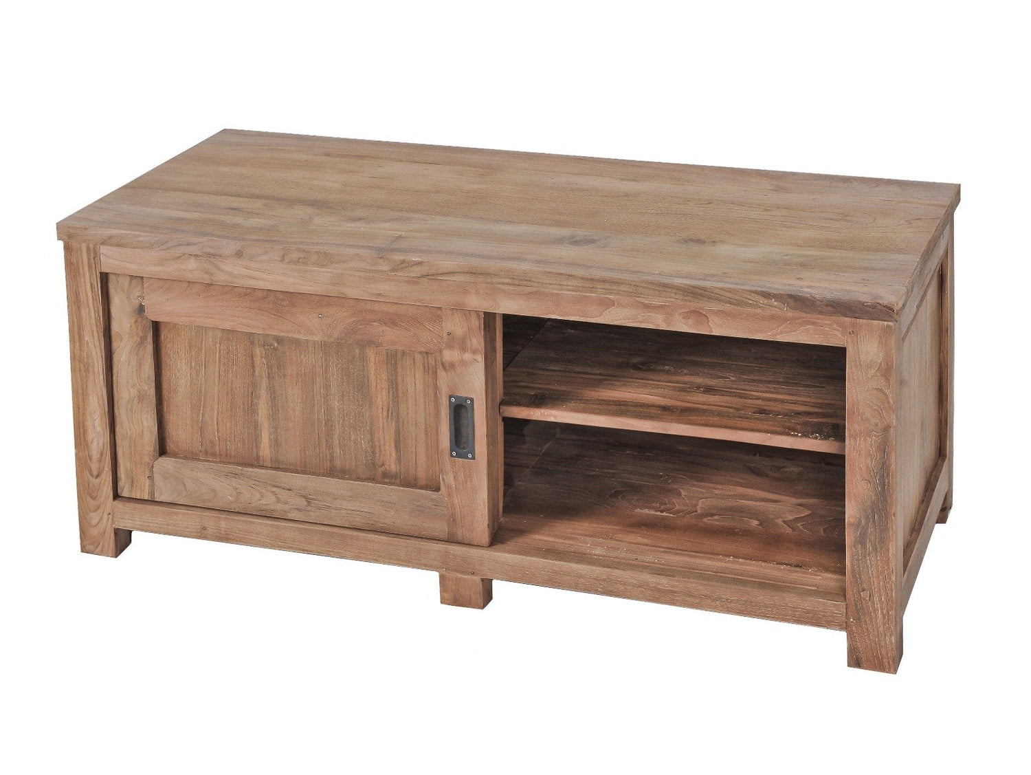 Teak tv - meubel schuifdeuren 100 x 50 x 50 - Souren Meubels