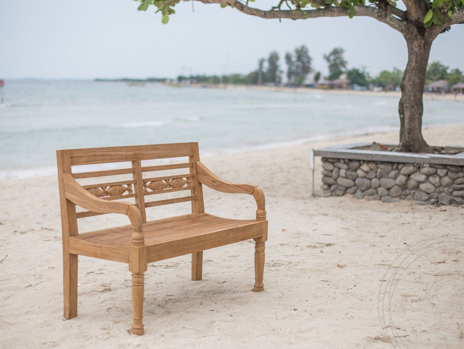 Teak garden bench 2-seater FISH