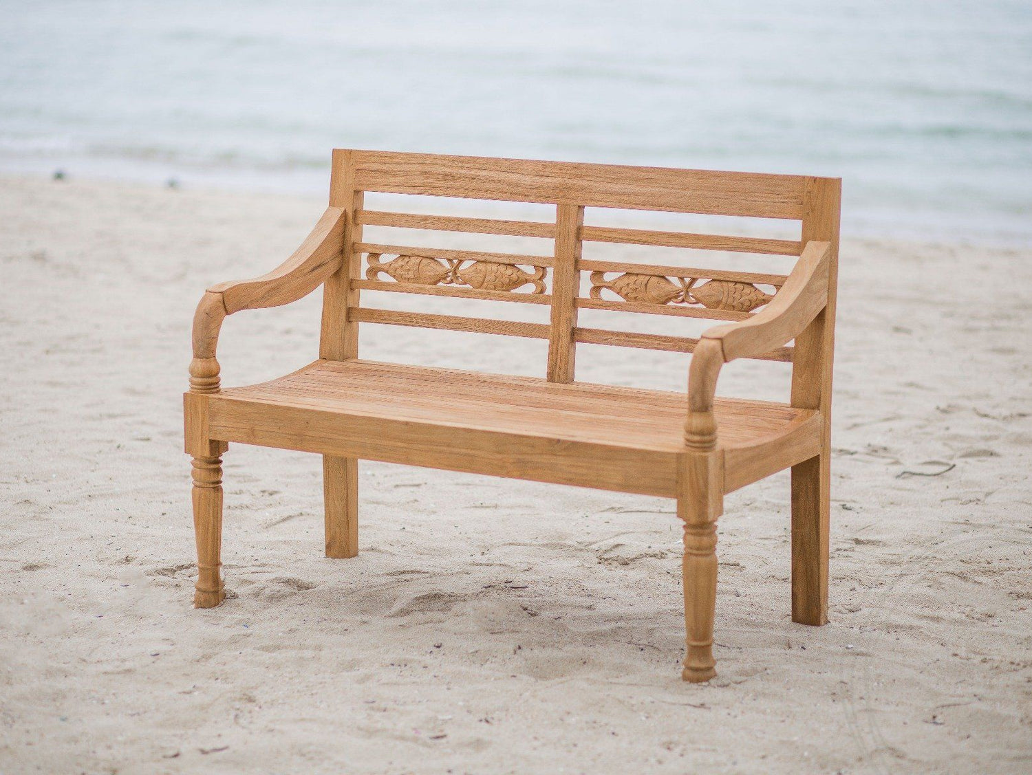 Teak garden bench 2-seater FISH