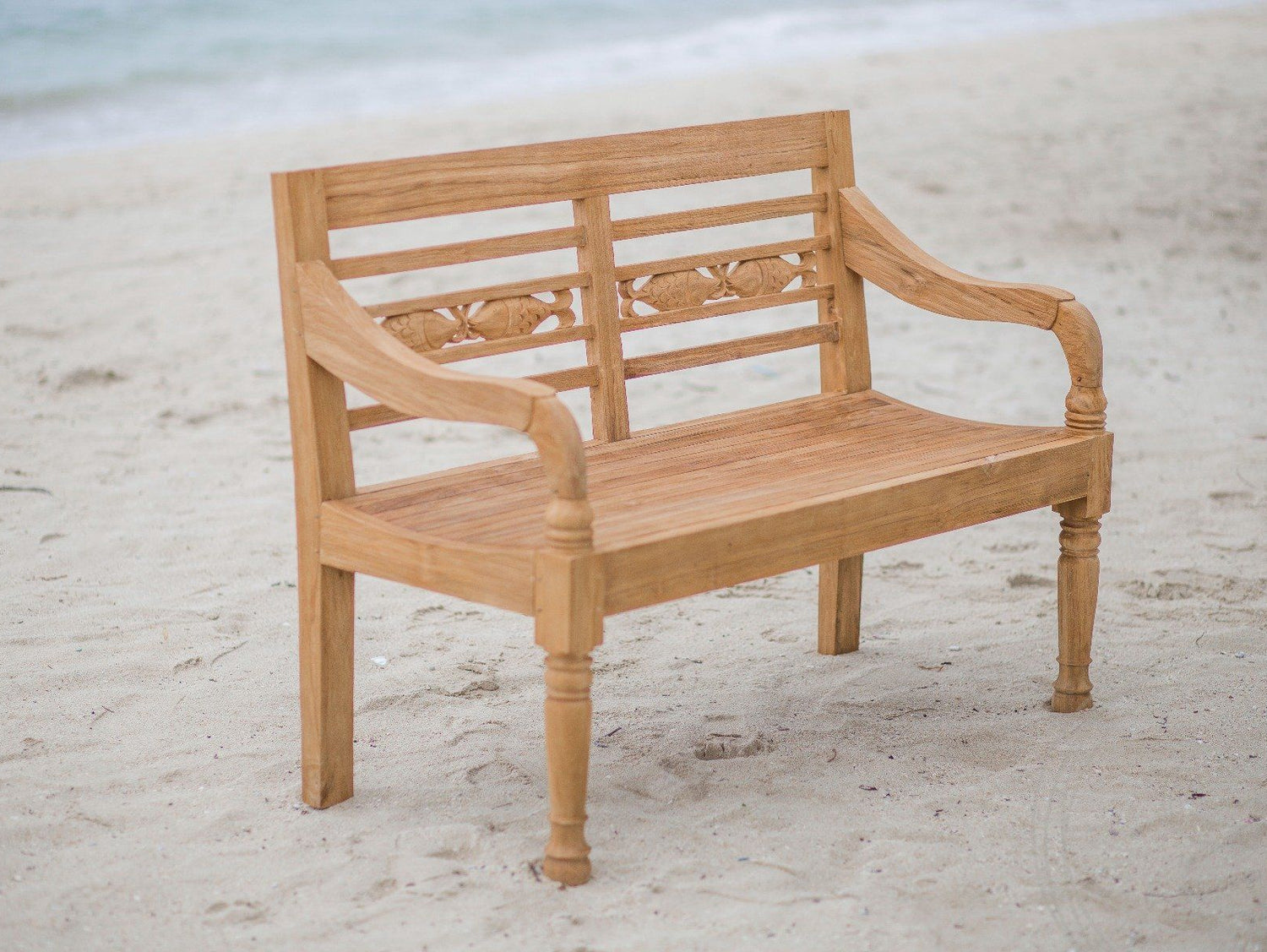 Teak garden bench 2-seater FISH