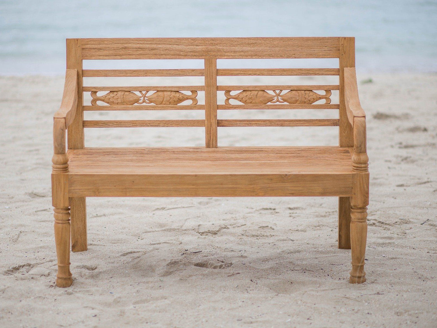 Teak garden bench 2-seater FISH