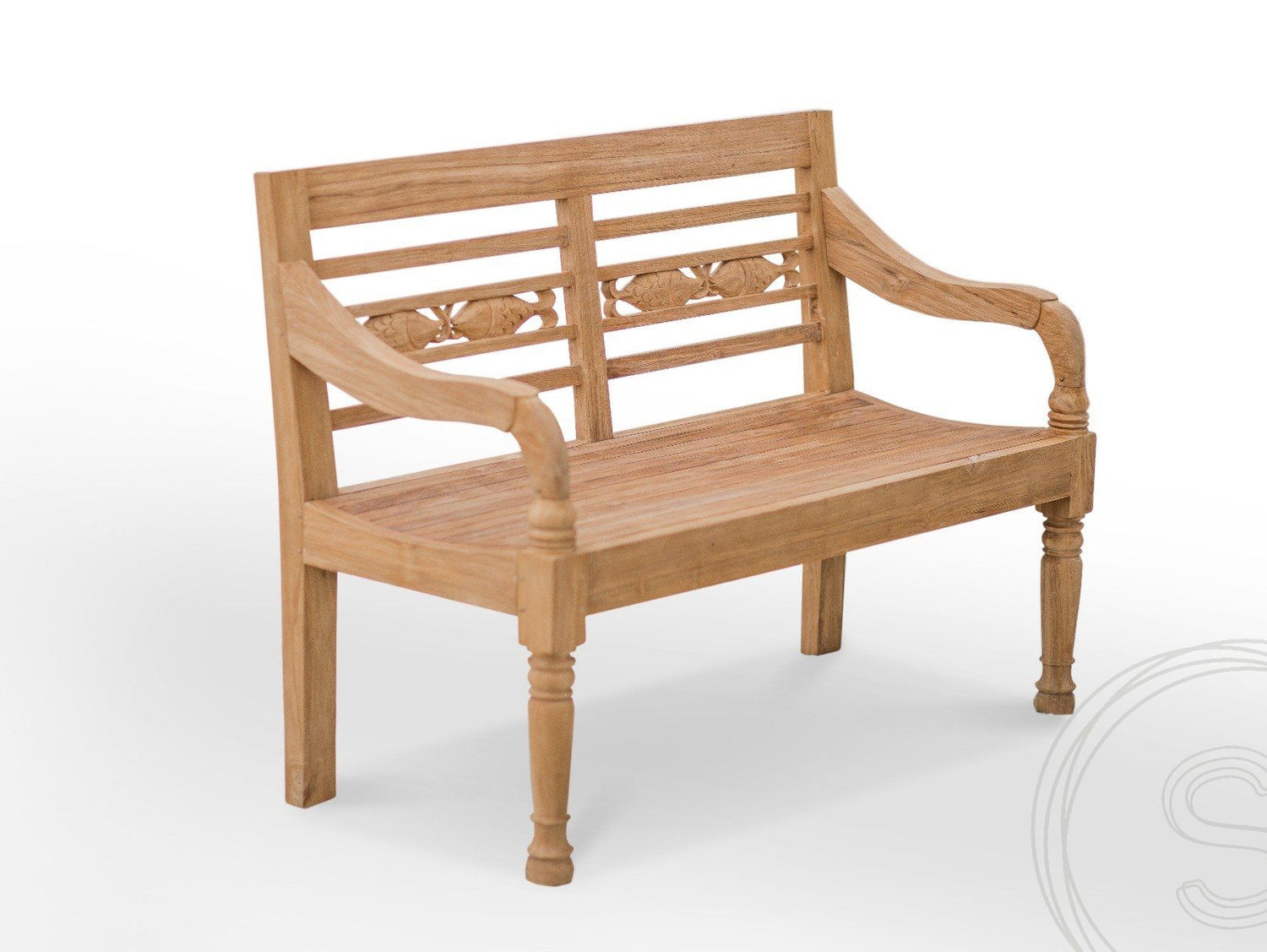 Teak garden bench 2-seater FISH