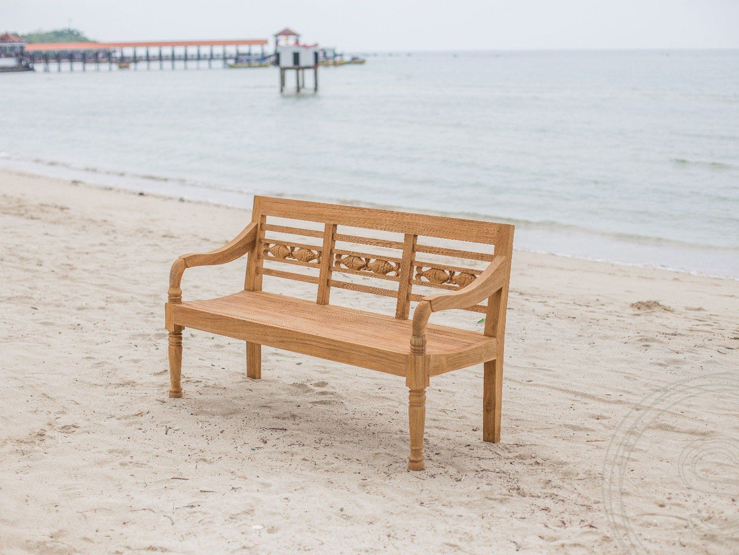 Teak garden bench 3-seater FISH