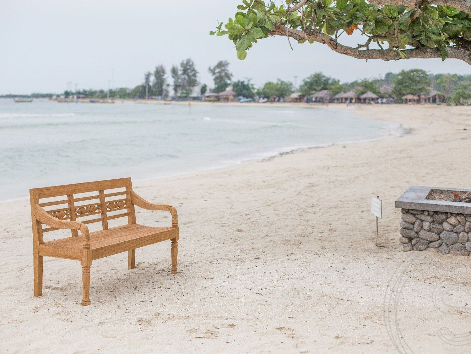 Teak garden bench 3-seater FISH