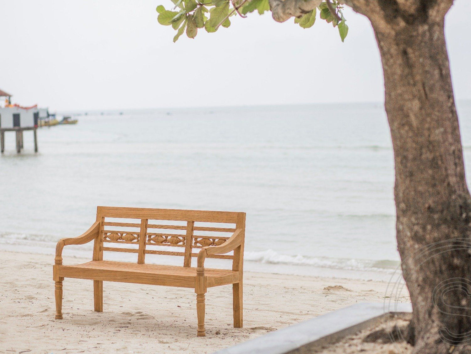 Teak garden bench 3-seater FISH