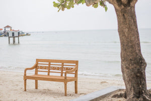 Teak garden bench 3-seater FISH