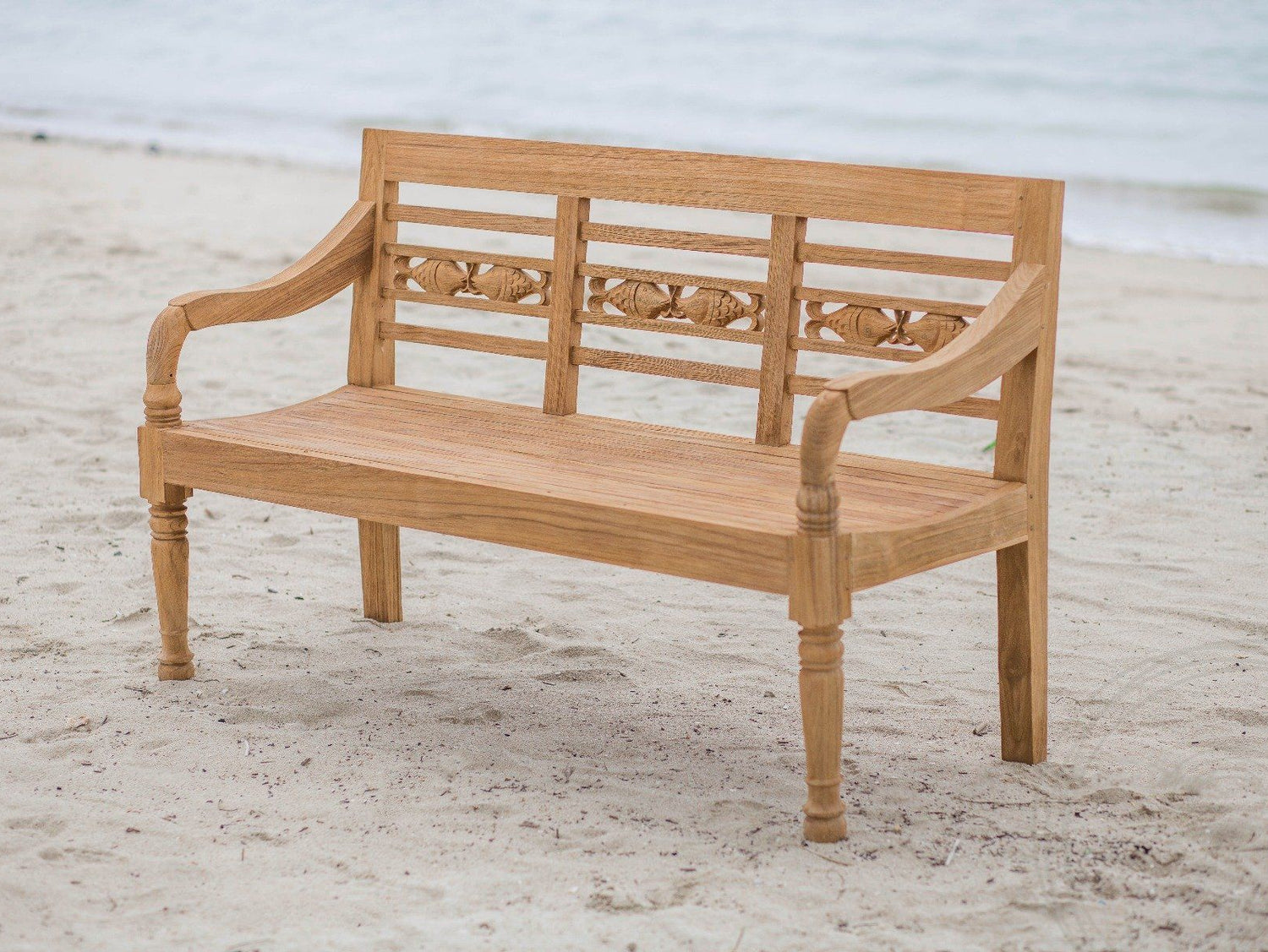 Teak garden bench 3-seater FISH