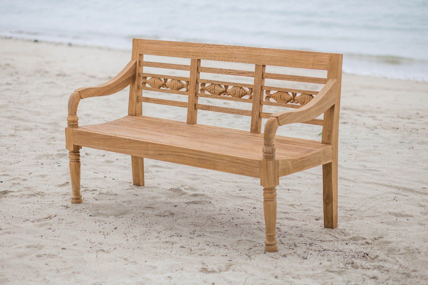 Teak garden bench 3-seater FISH