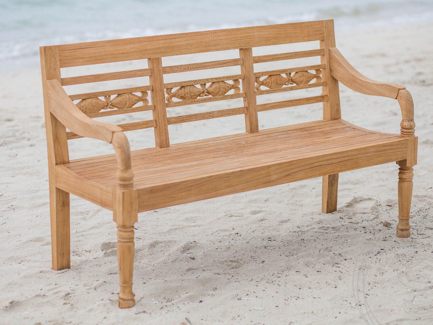 Teak garden bench 3-seater FISH