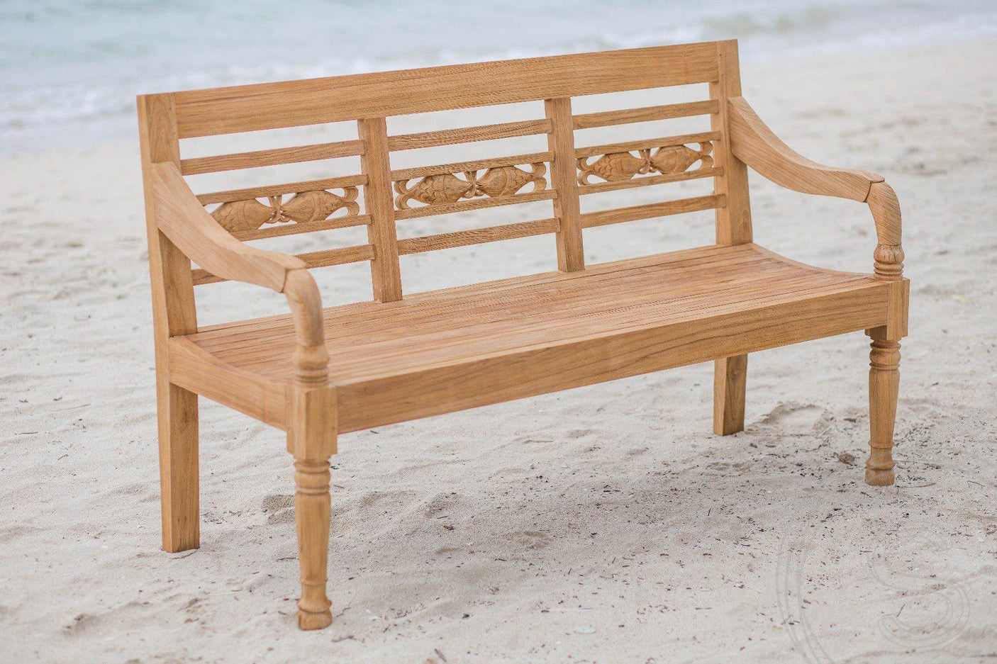 Teak garden bench 3-seater FISH