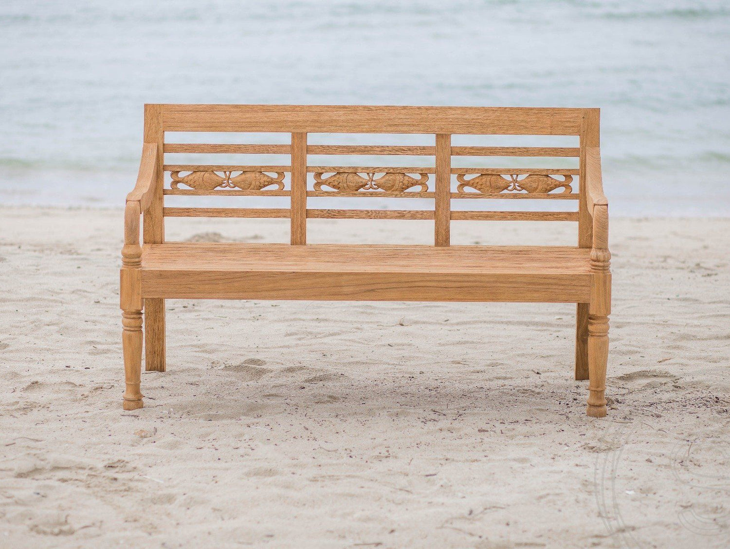 Teak garden bench 3-seater FISH