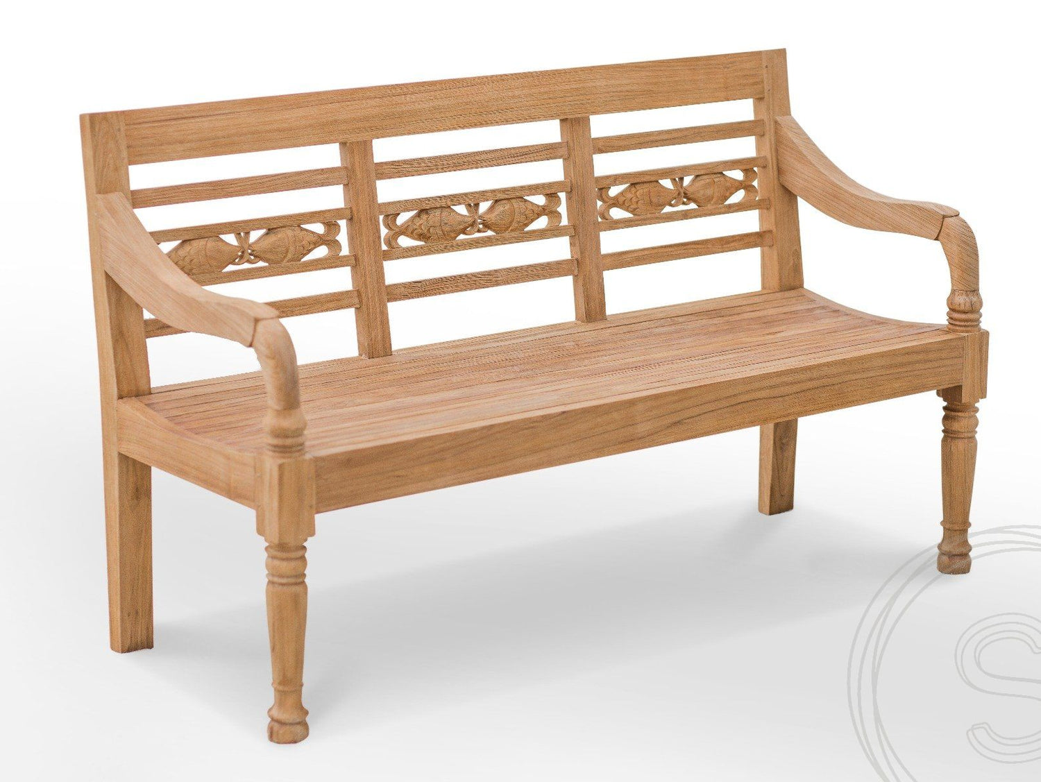 Teak garden bench 3-seater FISH