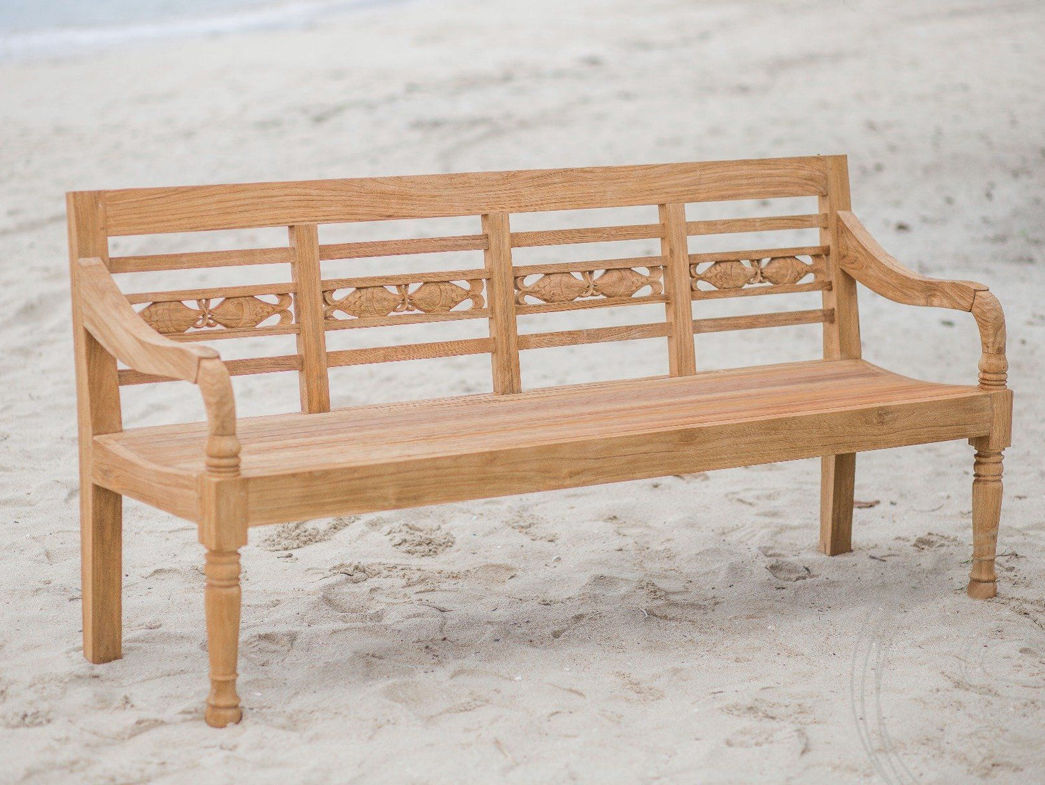 Teak garden bench 4-seater FISH