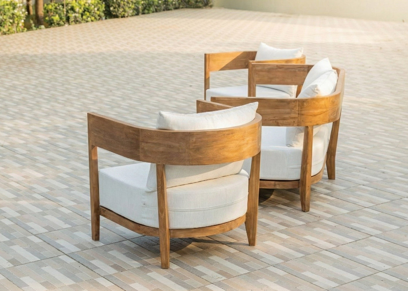 Teak Lounge Bench Lura 188 cm – With Sunproof Cushions